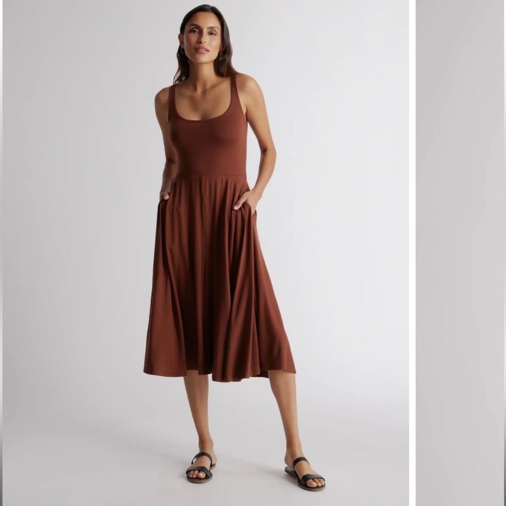 NEW Quince Tencel Jersey Fit & Flare Dress